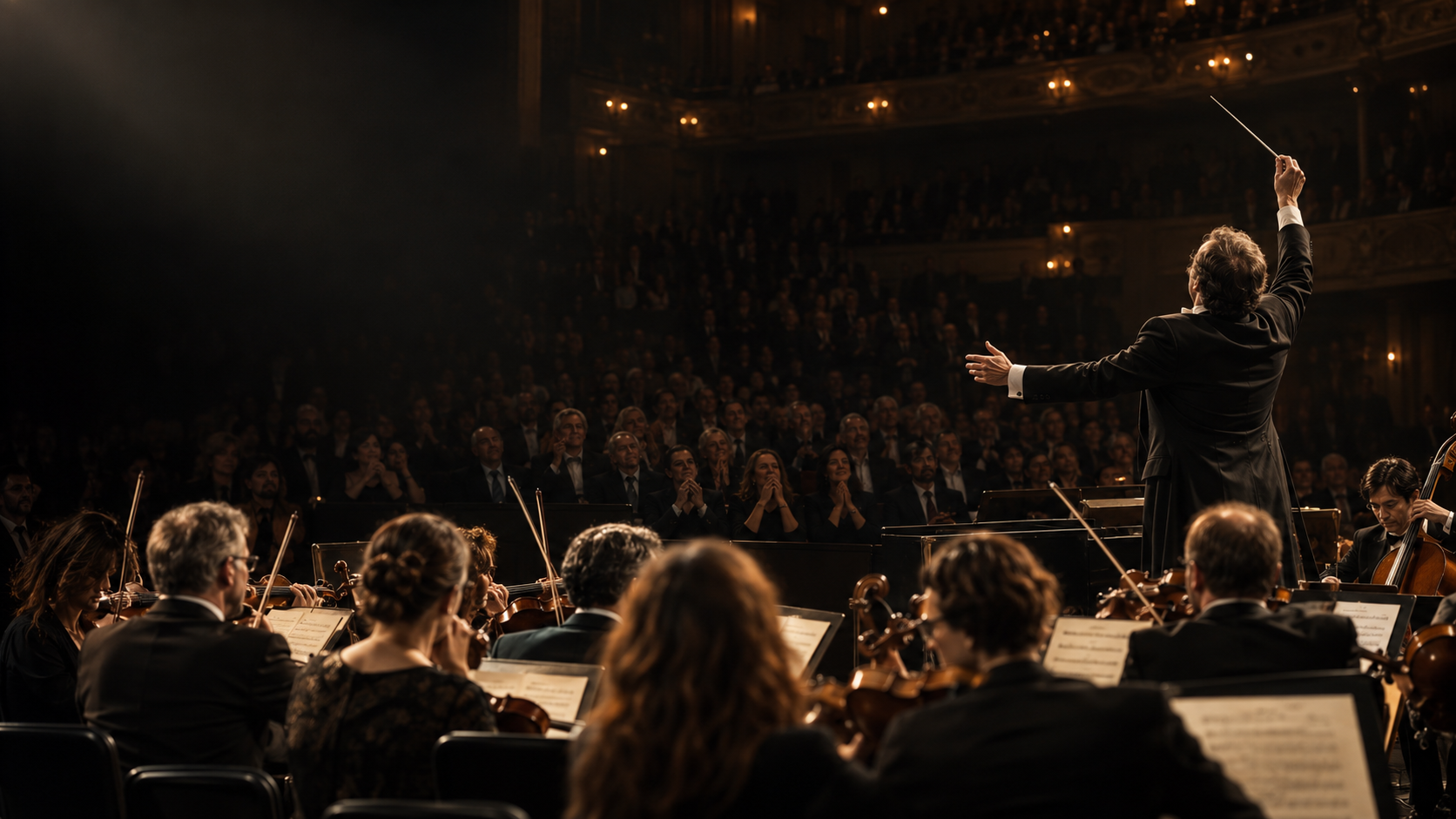 Una orquesta y su director ante un público emocionado